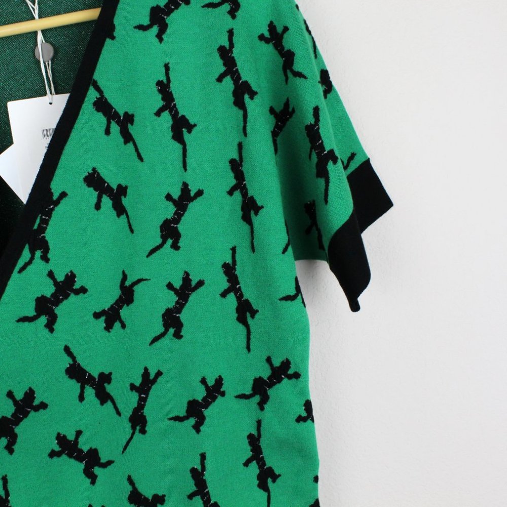 NWT Diane von Furstenberg DVF Cardigan, XS, Green, Knit Wrap Top - Picture 14 of 16